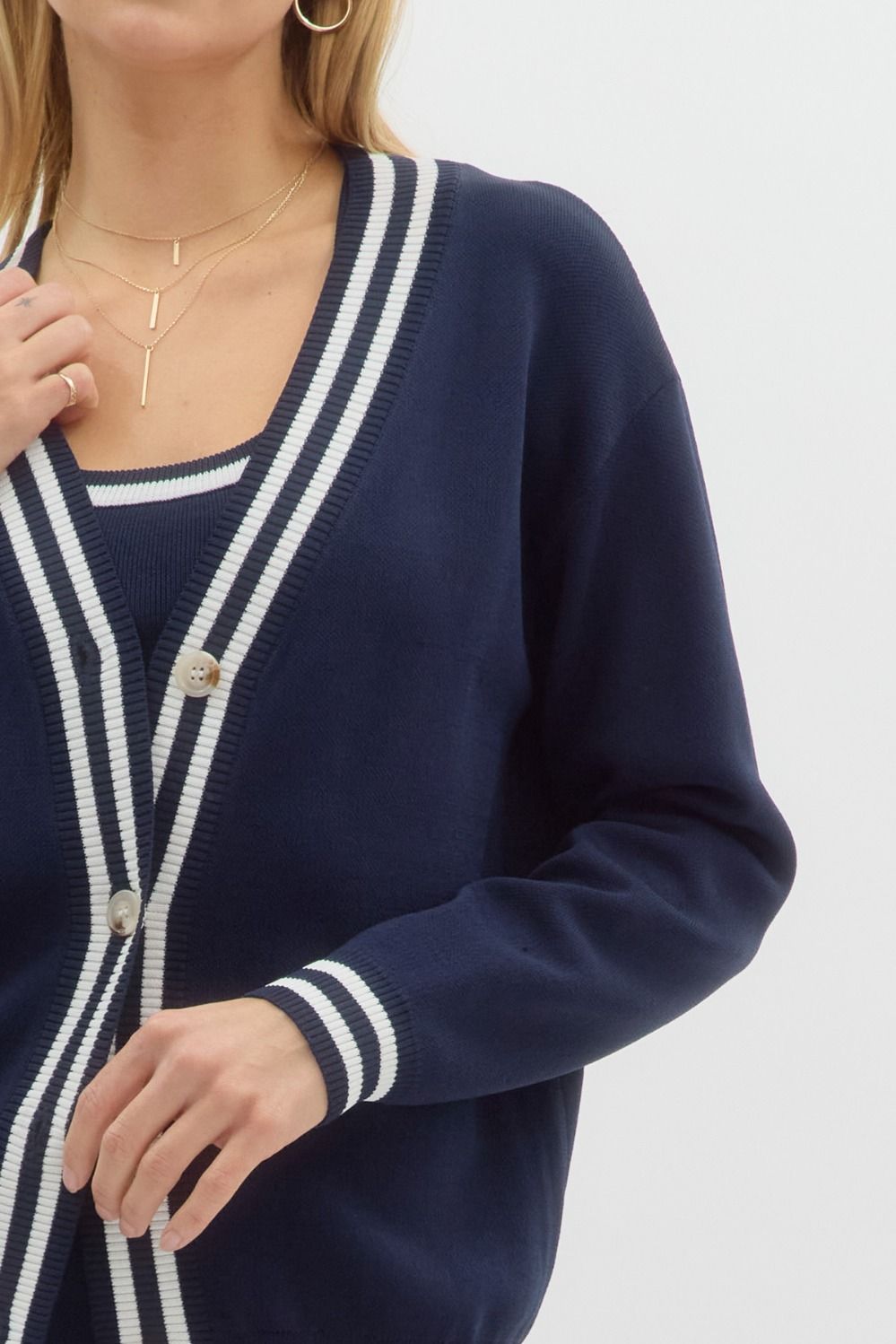 Polly Knit Cardigan (Navy)