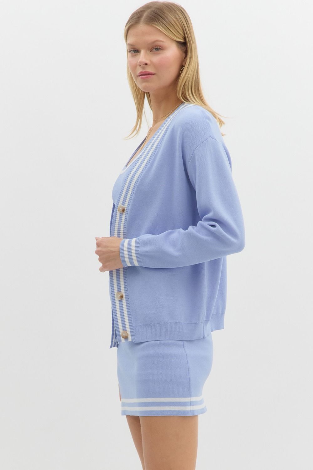 Polly Knit Cardigan (Periwinkle)