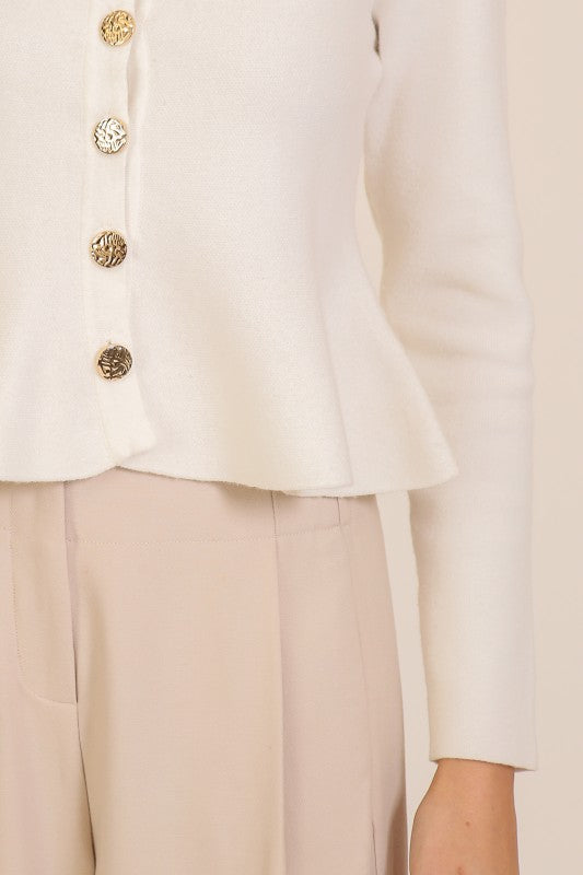 Brigitte Button Flare Sweater