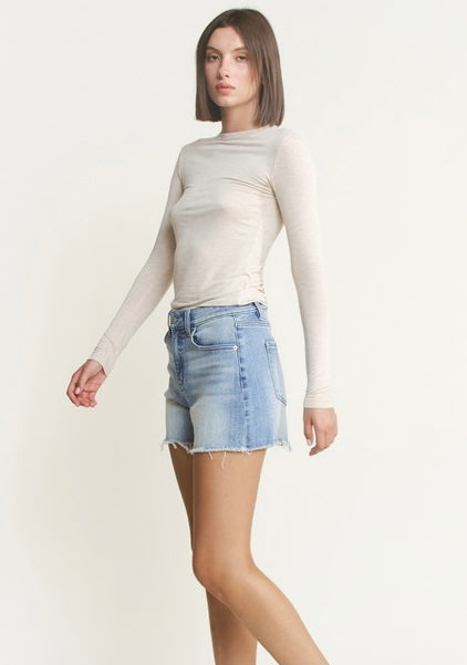 Imogen High Rise Raw Hem Shorts