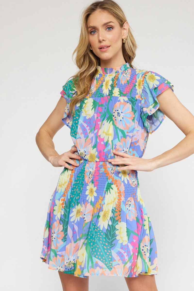 Matilda Floral Dress (Blue)