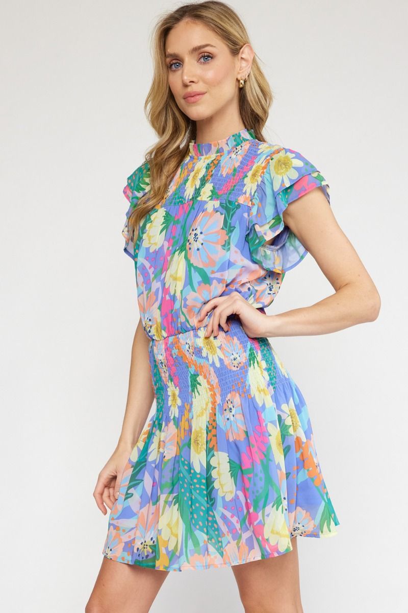 Matilda Floral Dress (Blue)