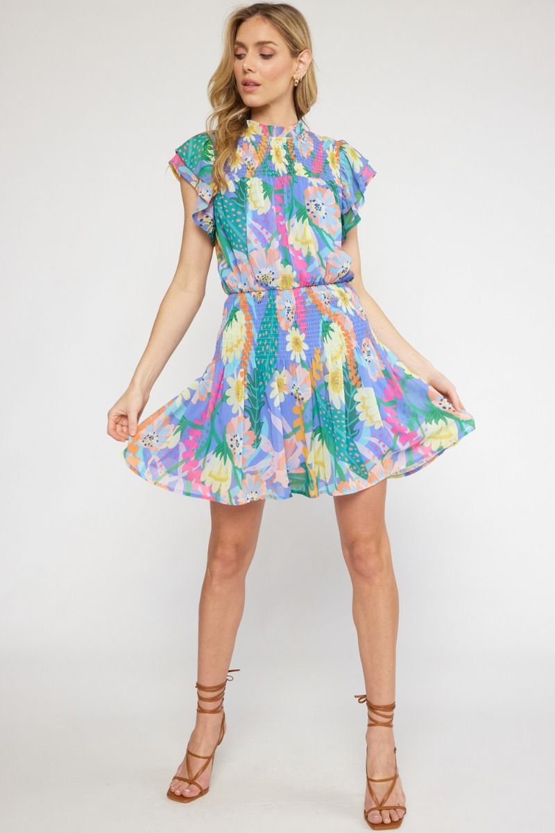 Matilda Floral Dress (Blue)