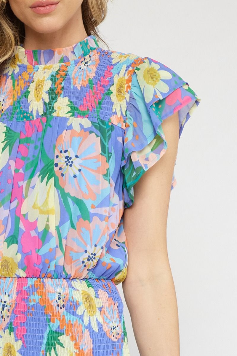 Matilda Floral Dress (Blue)