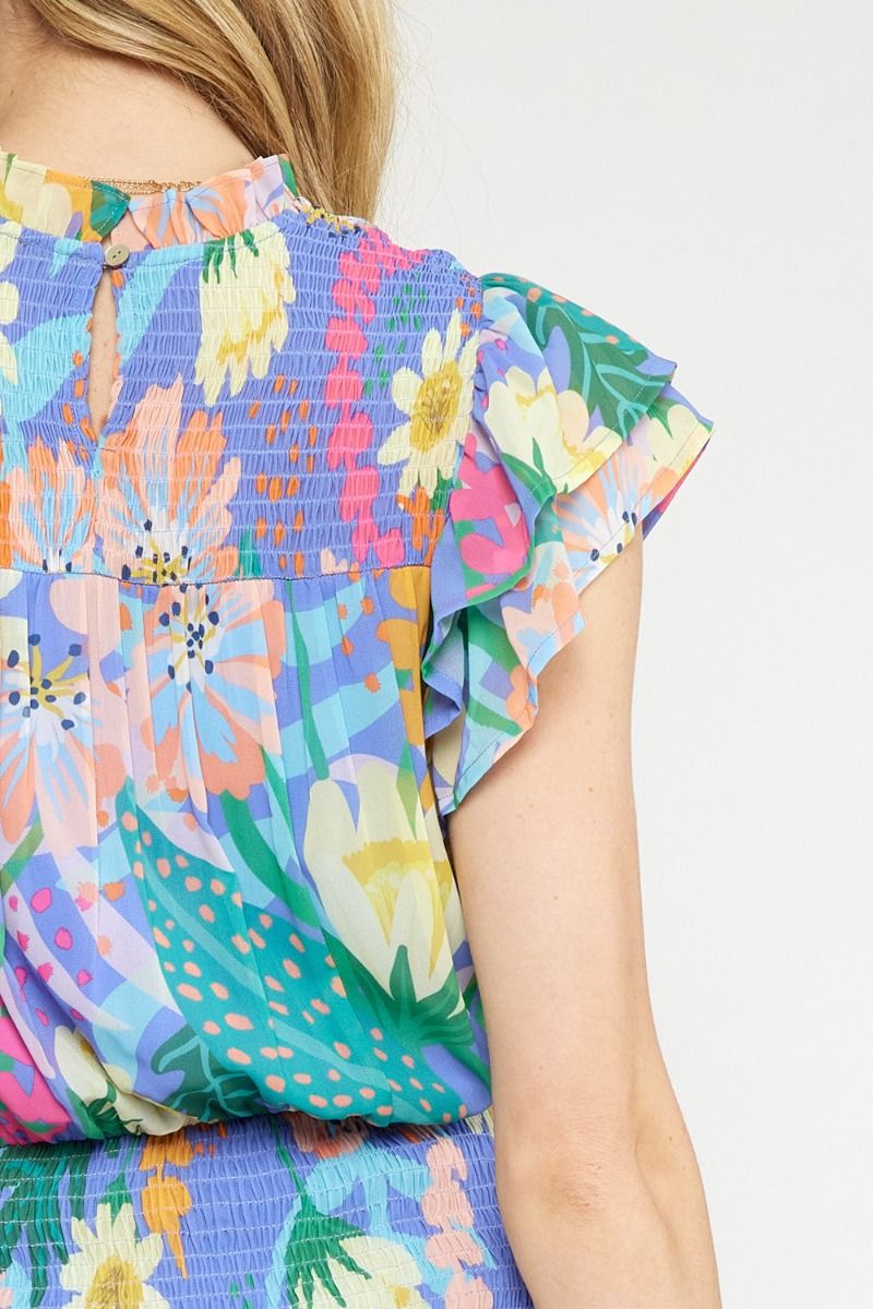 Matilda Floral Dress (Blue)