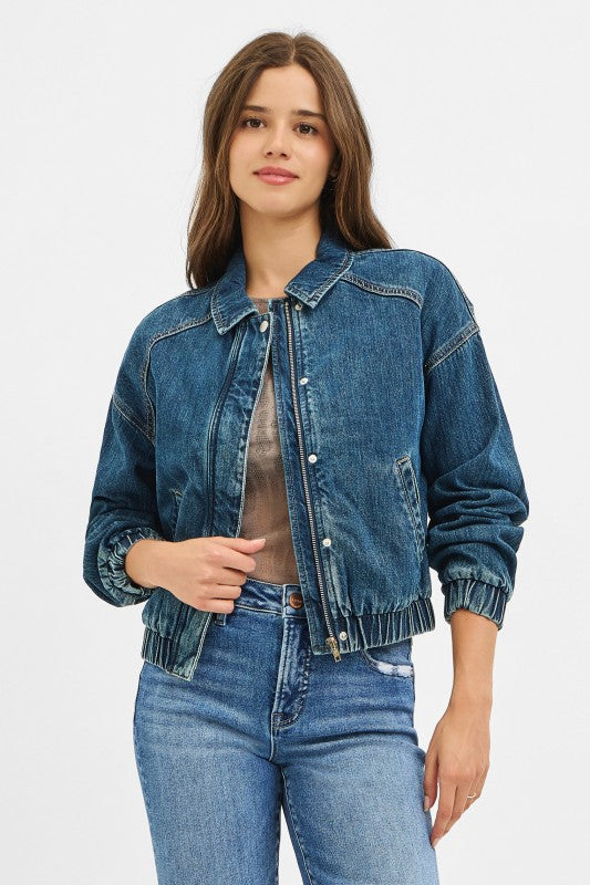 Macie Denim Bomber Jacket