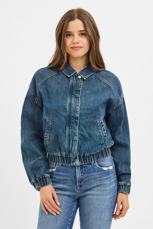 Macie Denim Bomber Jacket