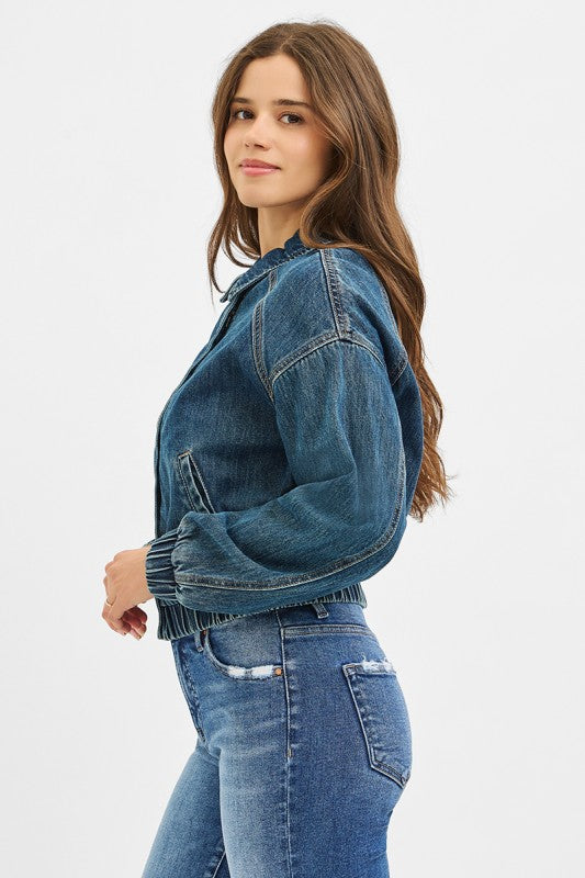 Macie Denim Bomber Jacket
