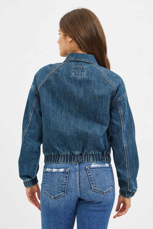 Macie Denim Bomber Jacket