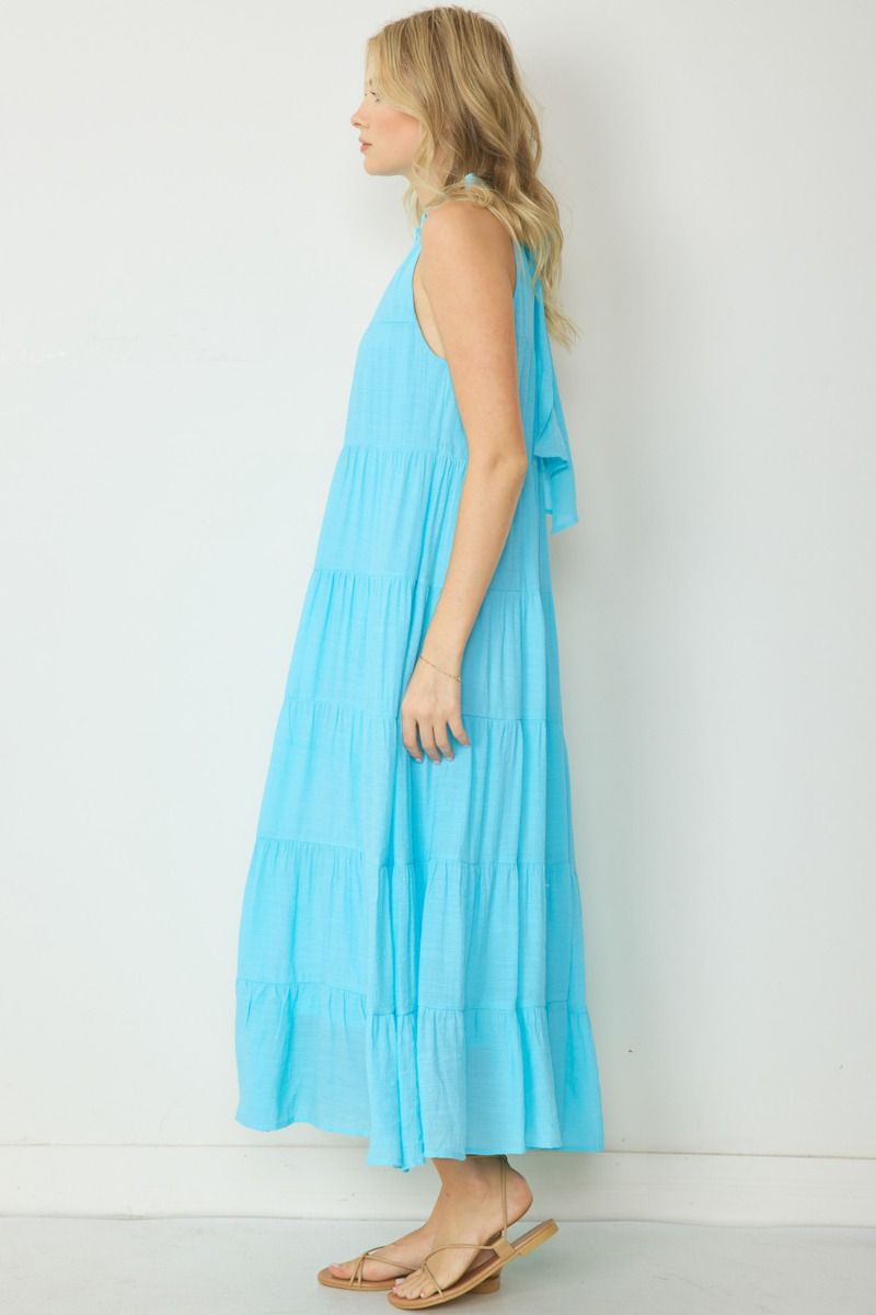 Josephine Tiered Maxi Dress (Aqua)