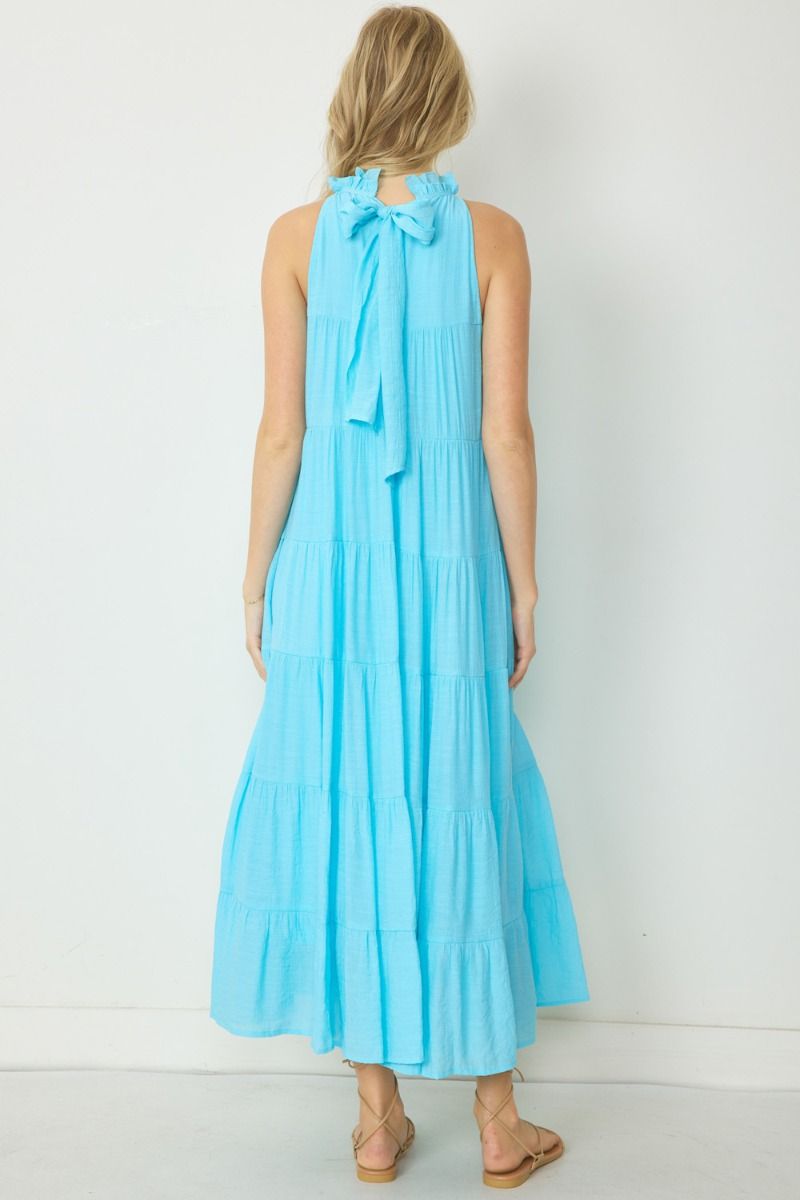 Josephine Tiered Maxi Dress (Aqua)