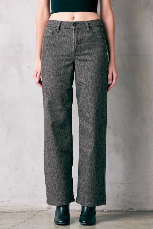 Ameer Cheetah Print Jean