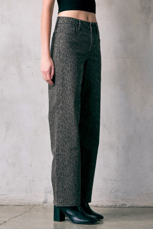 Ameer Cheetah Print Jean
