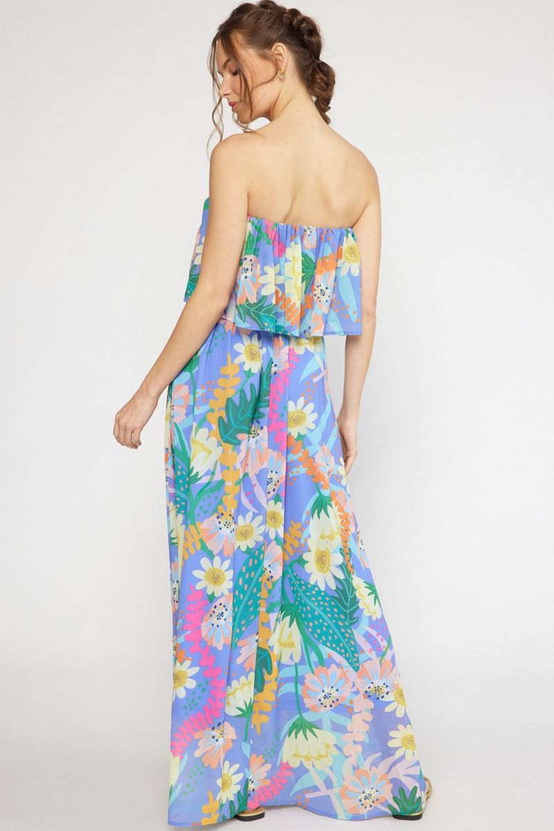 Astrid Floral Maxi Dress (Blue)