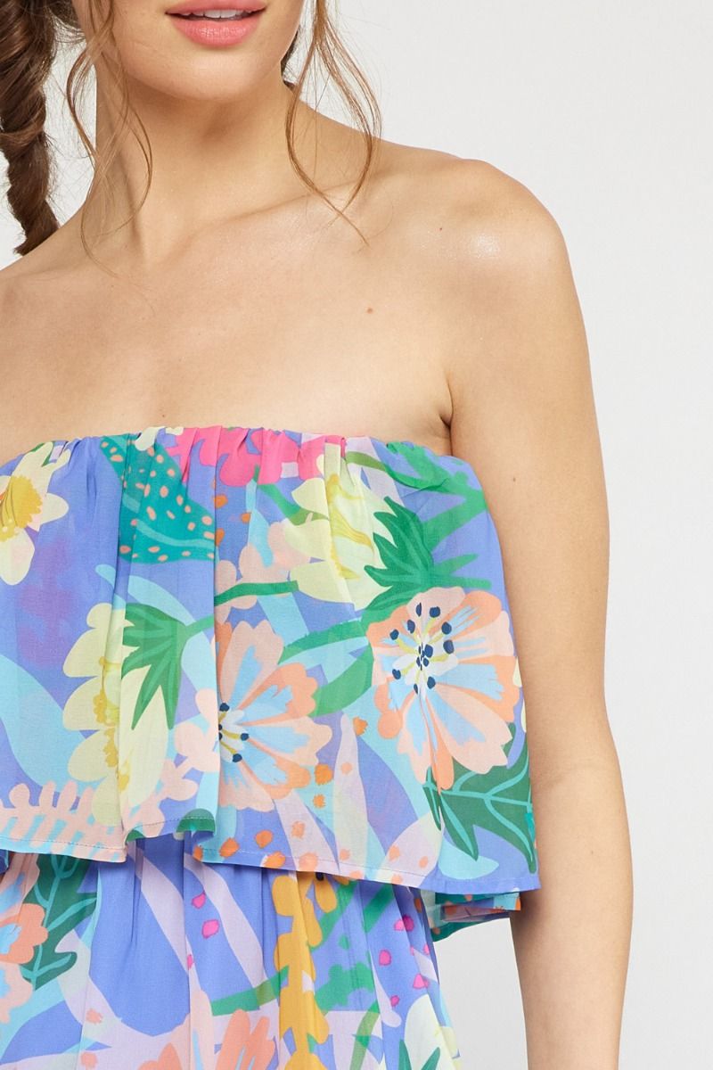 Astrid Floral Maxi Dress (Blue)