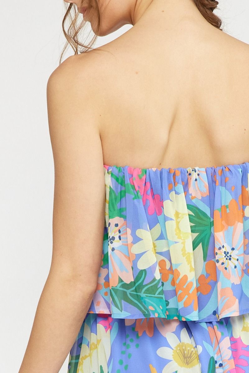 Astrid Floral Maxi Dress (Blue)