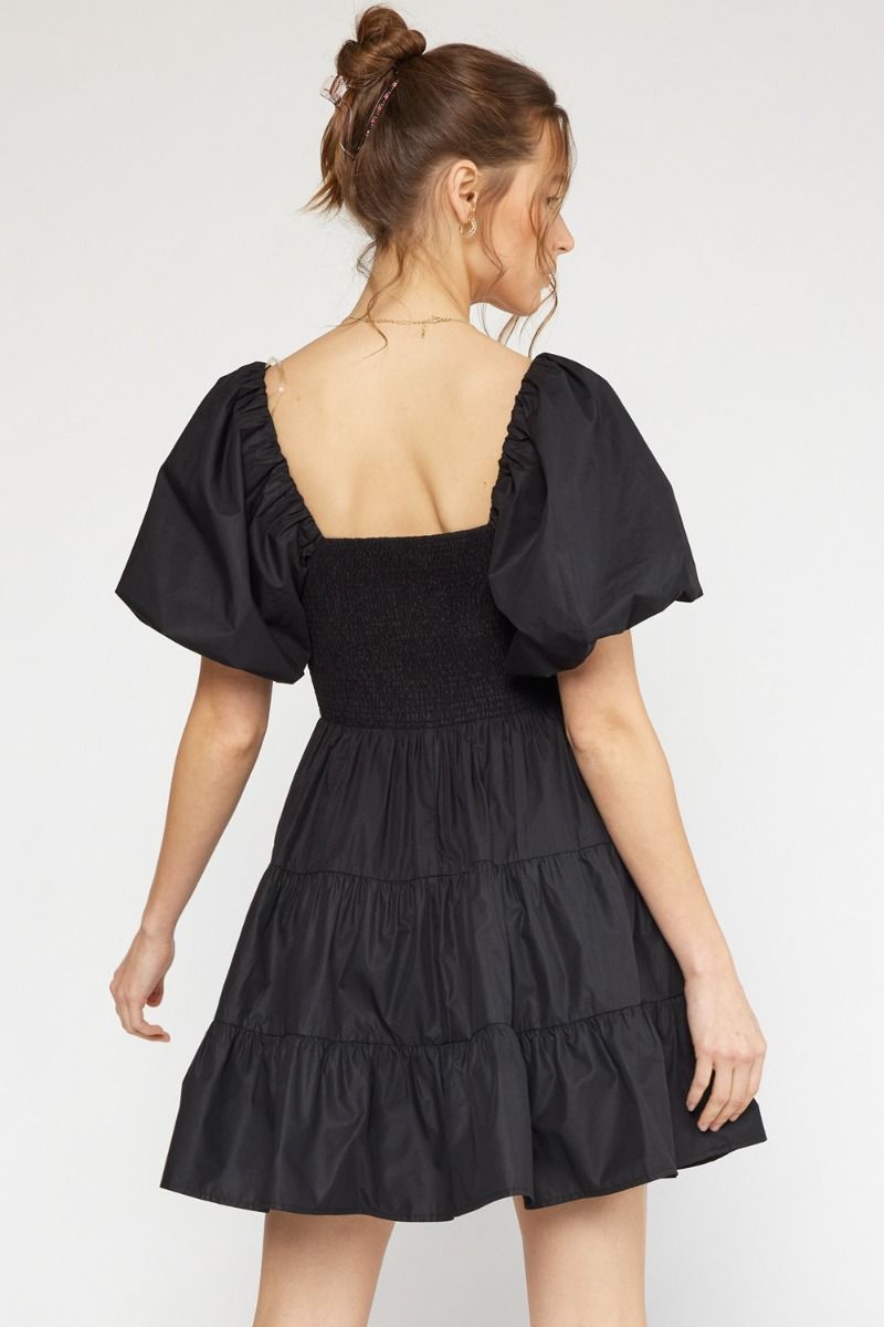 Marlowe Smocked Dress (Black)