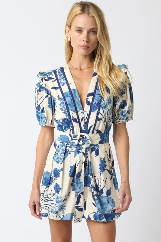 Morgana Floral Puff Sleeve Romper
