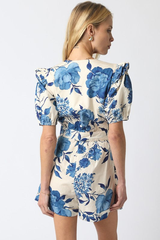 Morgana Floral Puff Sleeve Romper