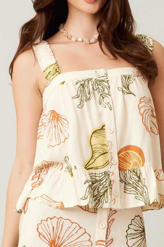 Tommie Button Detail Top