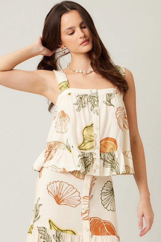 Tommie Button Detail Top