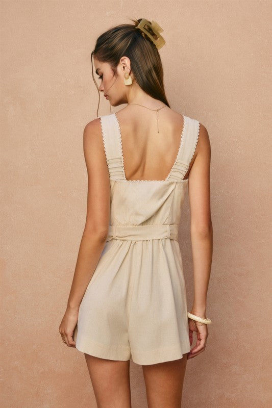 Tiffini Lace Trim Romper