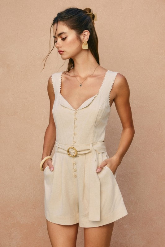 Tiffini Lace Trim Romper