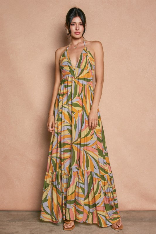 Barbados Smocked Halter Dress