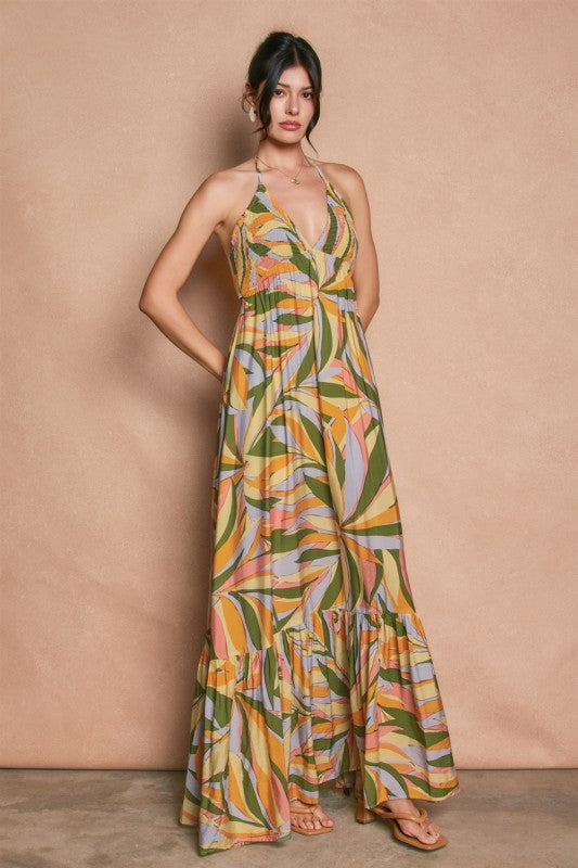 Barbados Smocked Halter Dress