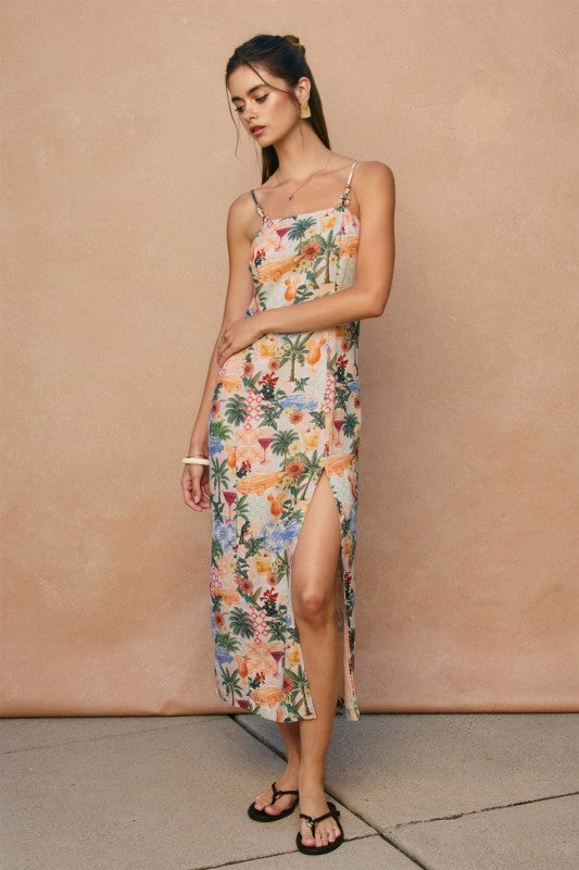 Hawaii Linen Midi Dress