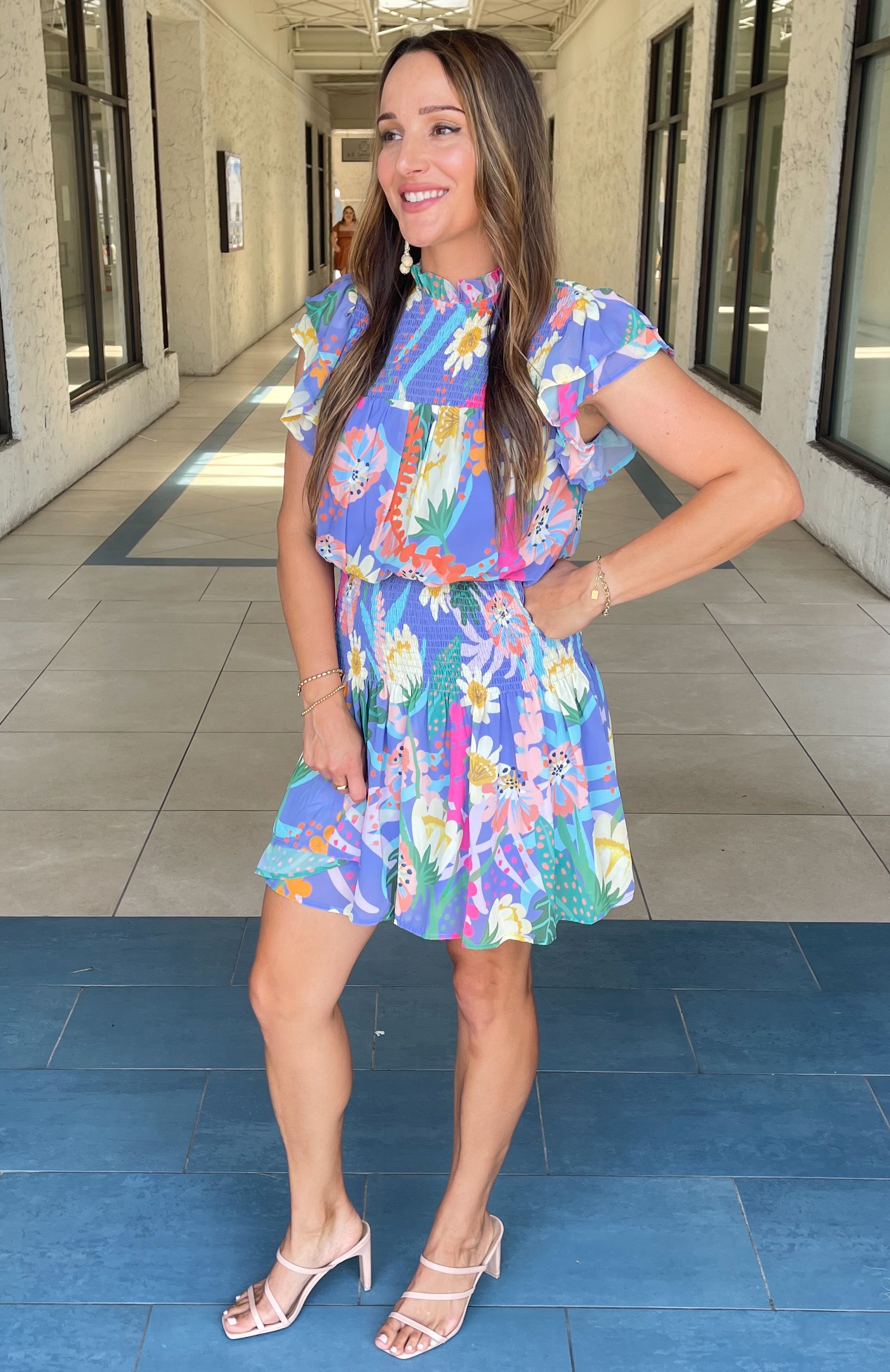 Matilda Floral Dress (Blue)