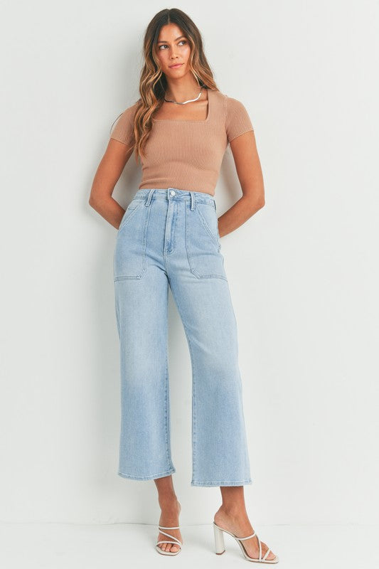 Sena Cargo Pocket Wide Leg Jeans