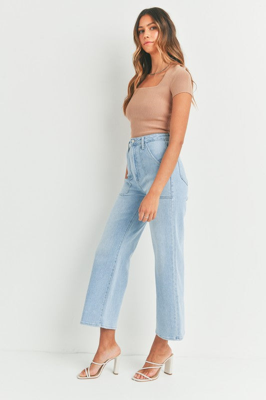 Sena Cargo Pocket Wide Leg Jeans