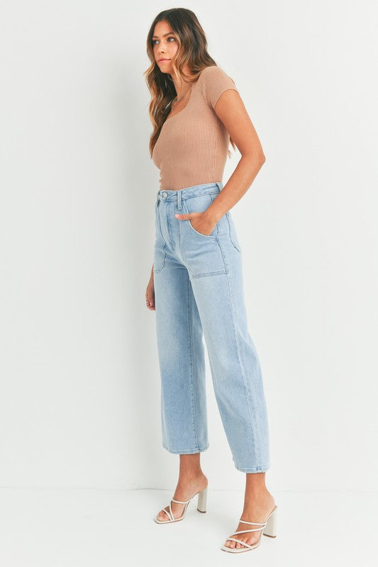 Sena Cargo Pocket Wide Leg Jeans