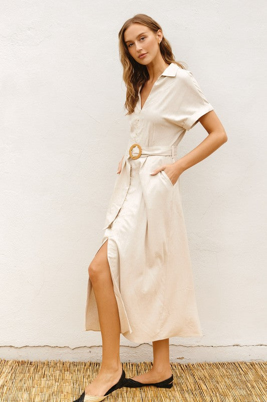 Ariah Button Down Midi Dress