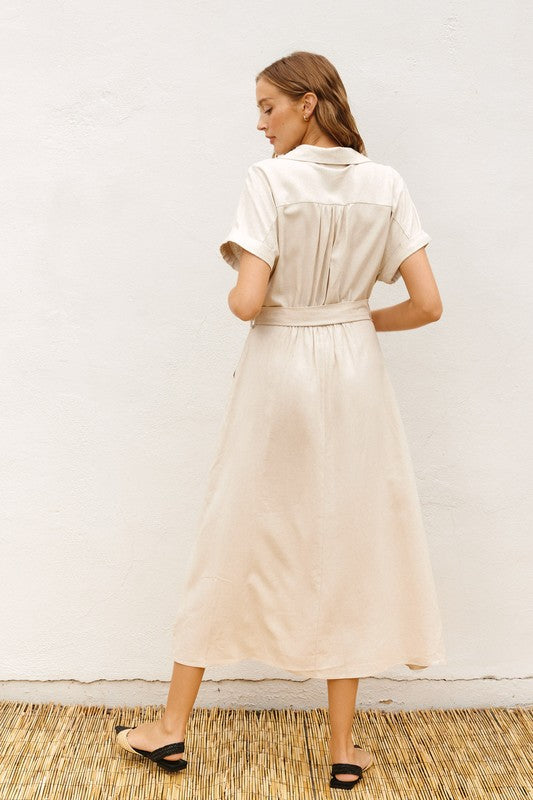 Ariah Button Down Midi Dress