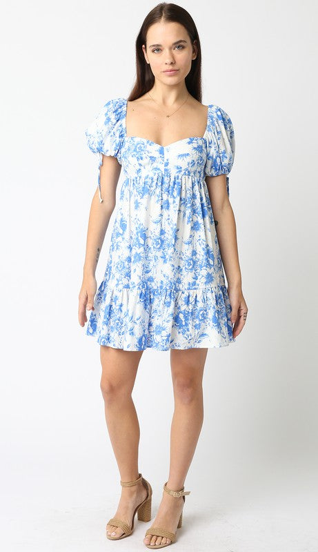 Hailey Floral Babydoll Mini Dress