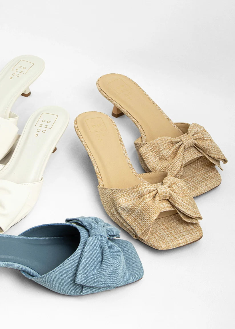 Estella Raffia Mini Heel