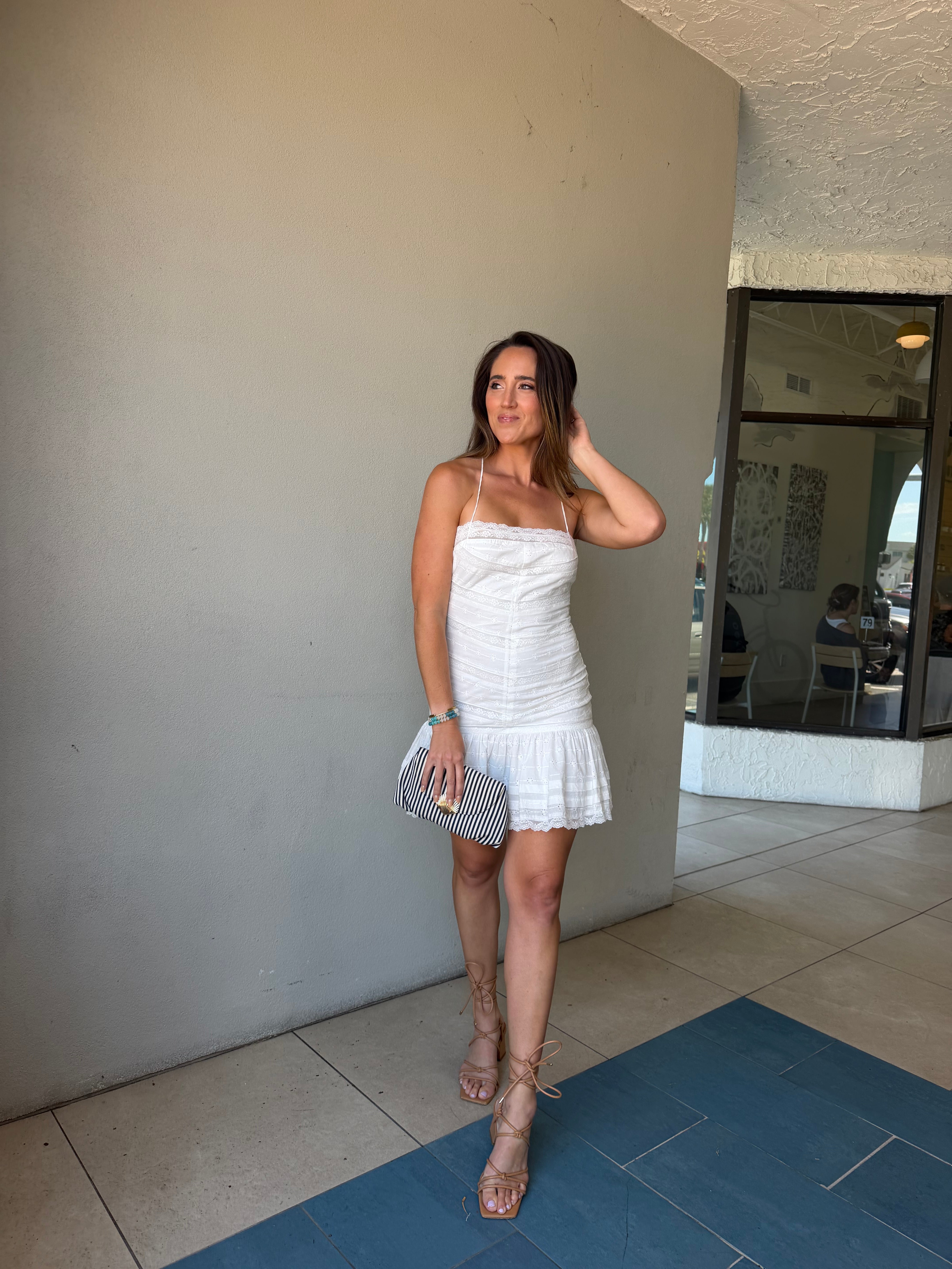 Angelina Lace Trim Mini Dress
