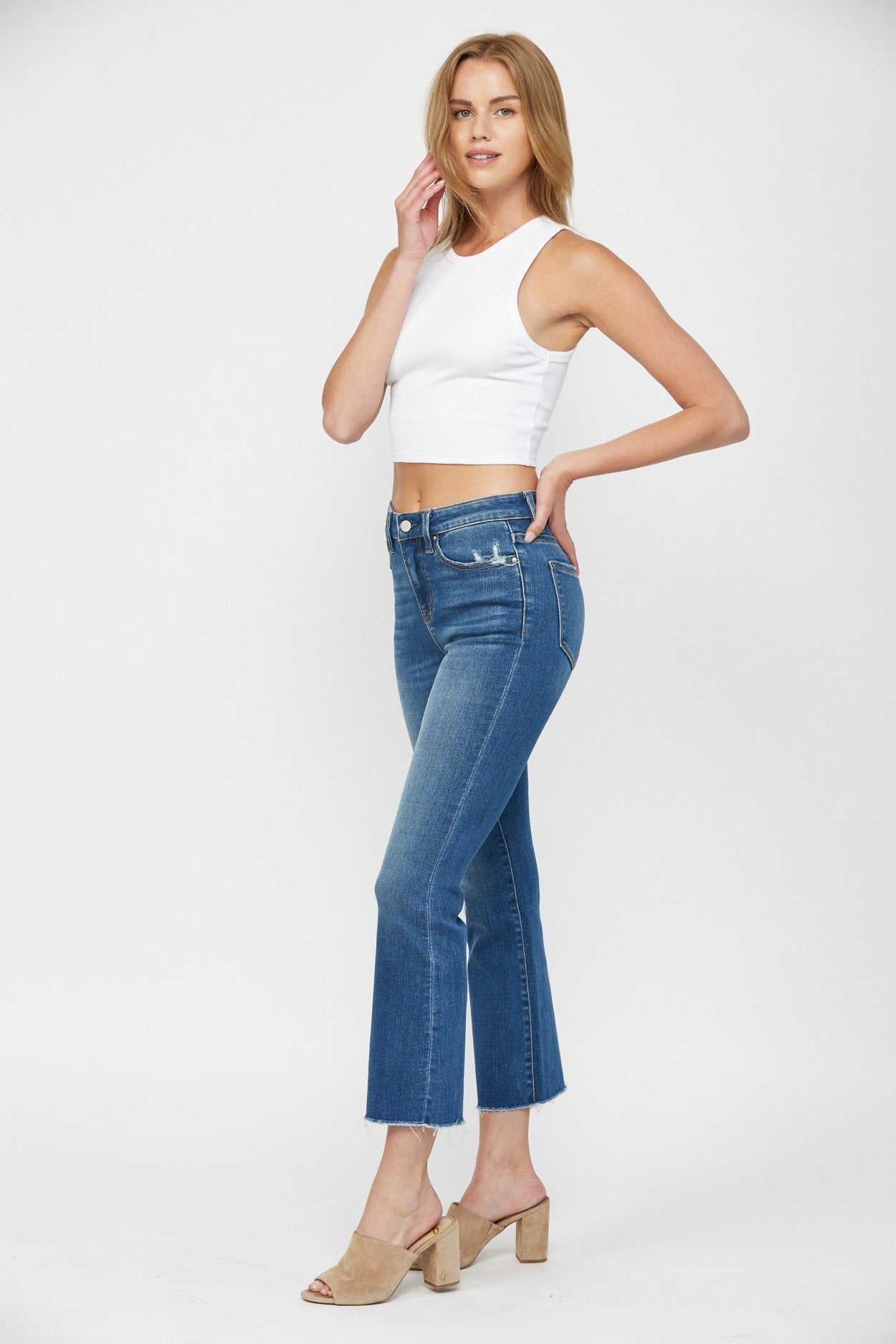 Carrie Mid Rise Boot Cut Cropped