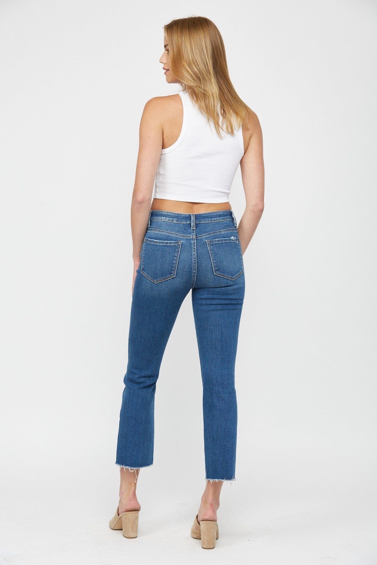 Mid Rise Boot Cut Cropped