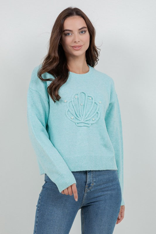 Pearl Seashell Sweater (Mint)