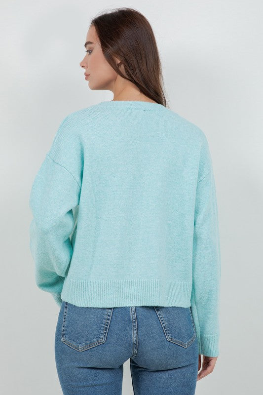 Pearl Seashell Sweater (Mint)