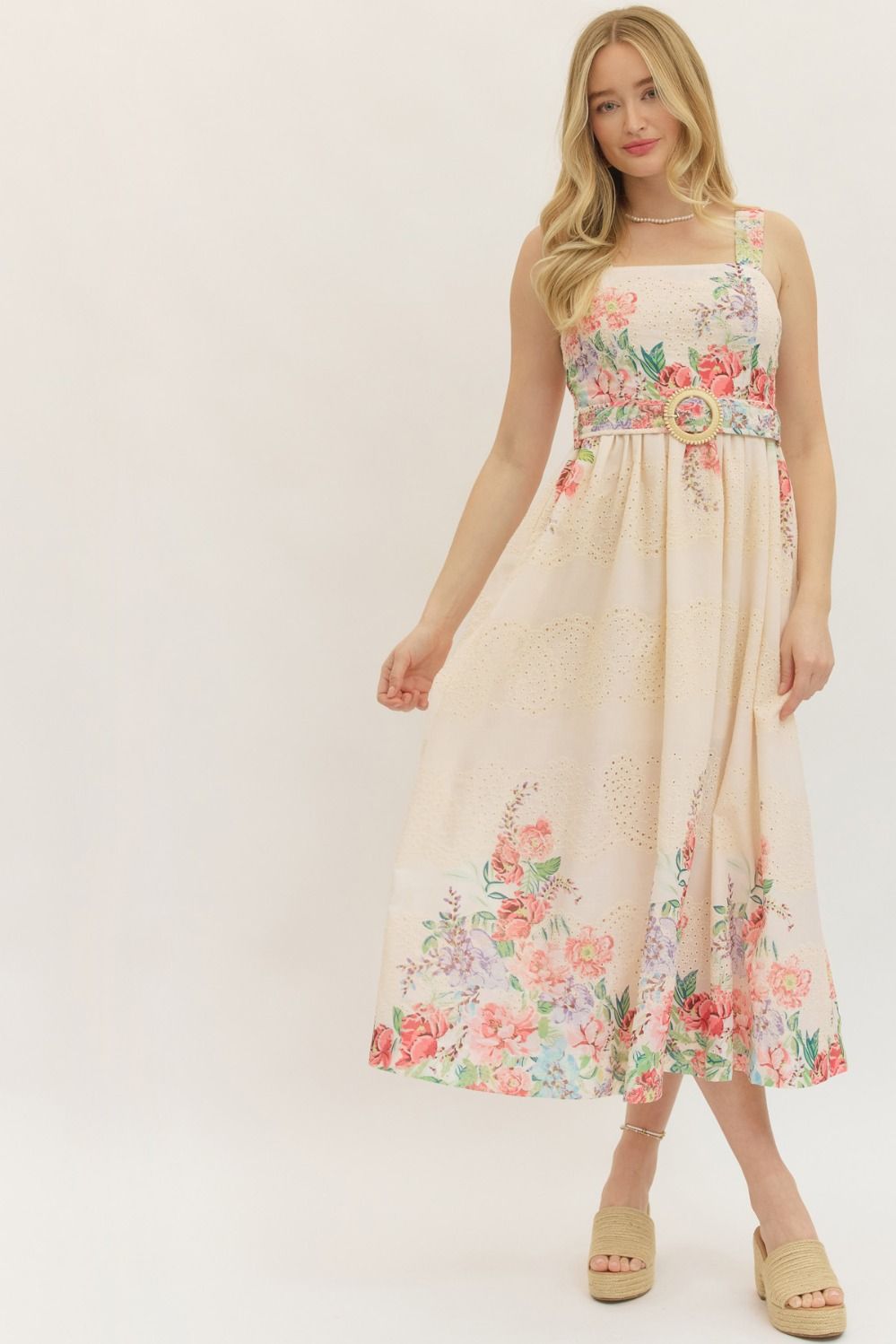 Kellie Botanical Print Midi Dress