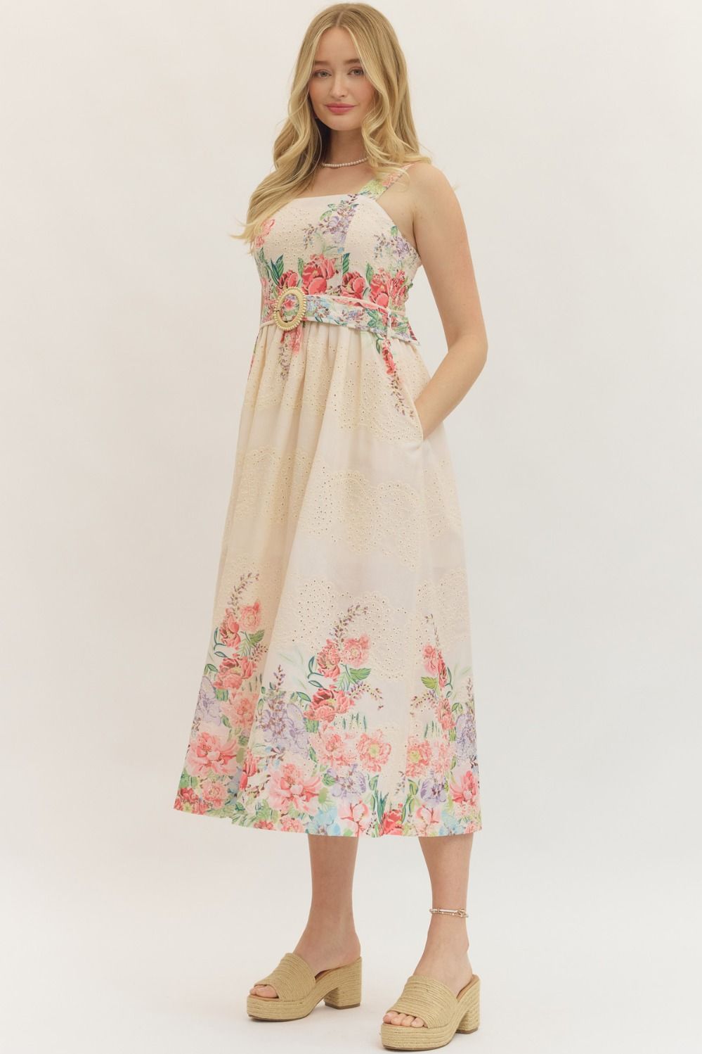 Kellie Botanical Print Midi Dress