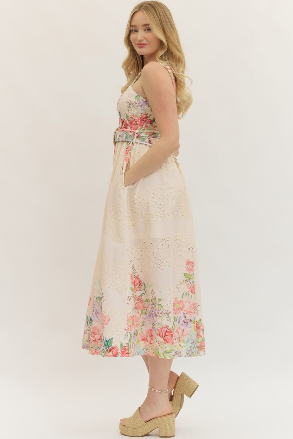 Kellie Botanical Print Midi Dress