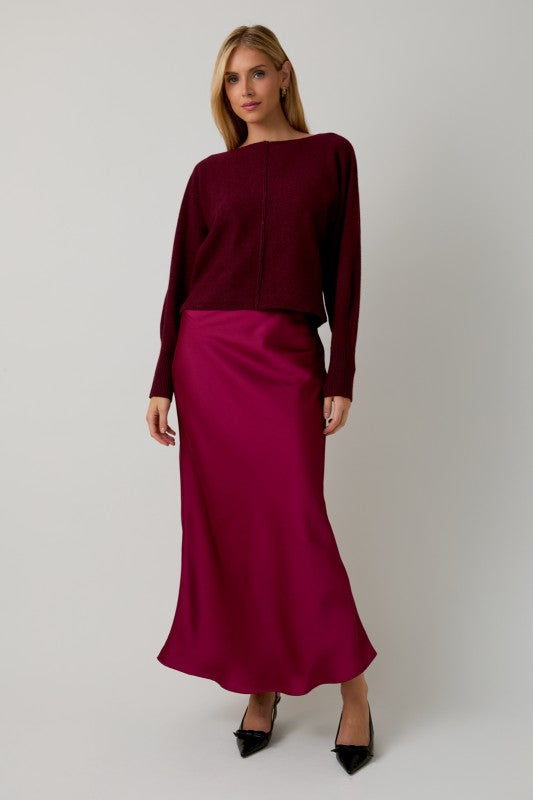 Candace Satin Midi Skirt