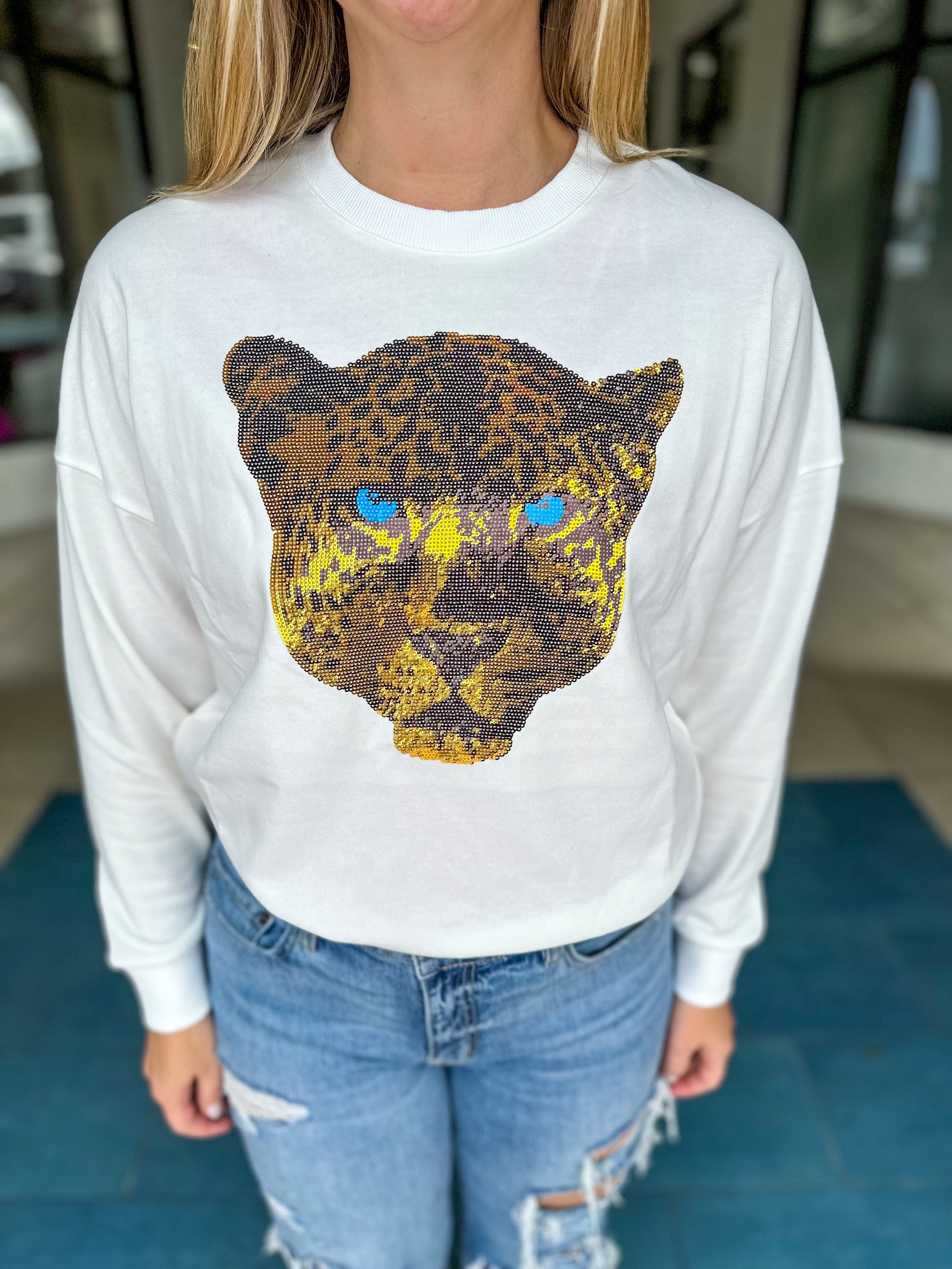 Sequin Jags Sweatshirt (White)