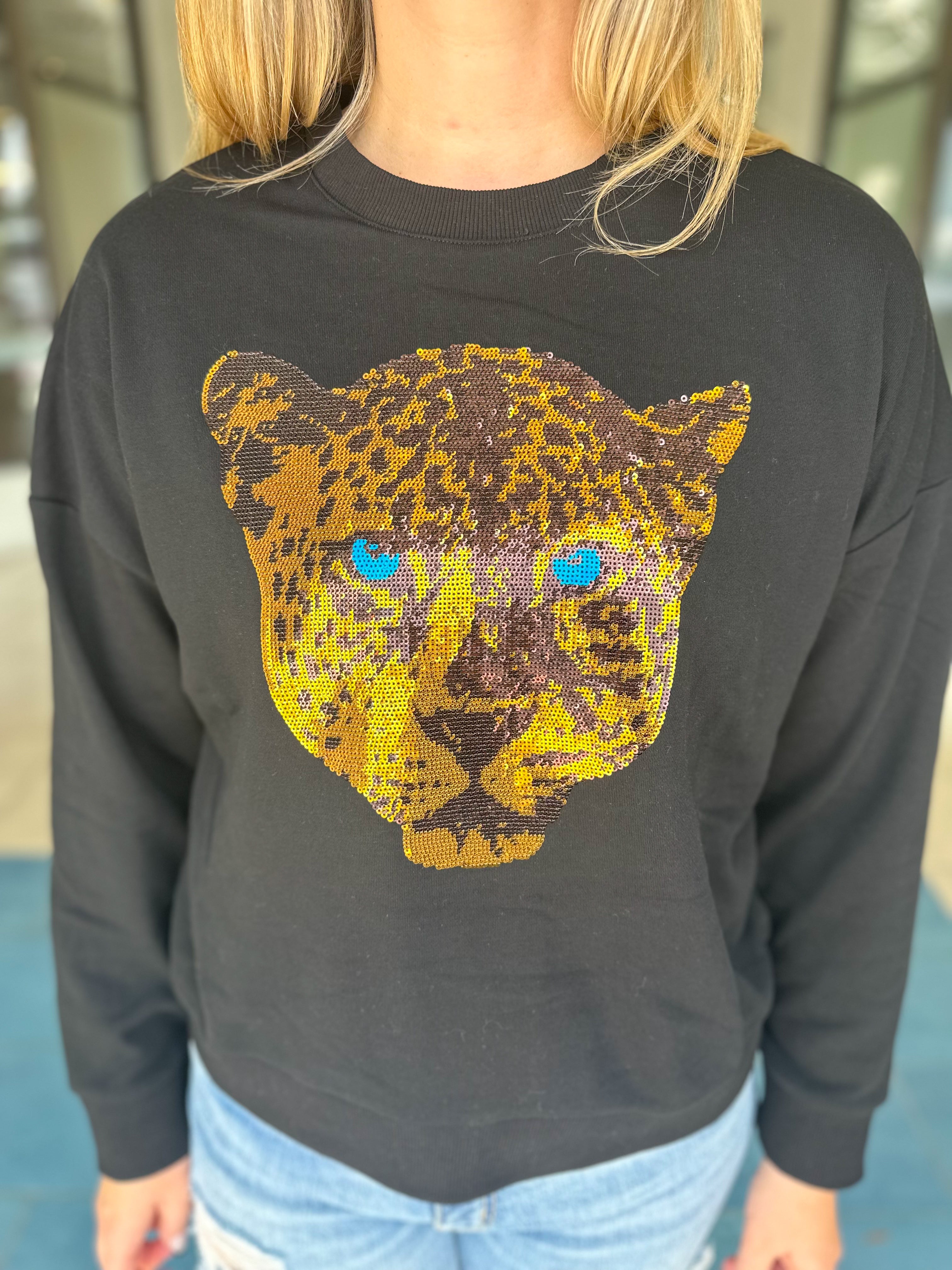 Sequin Jags Sweatshirt (Black)