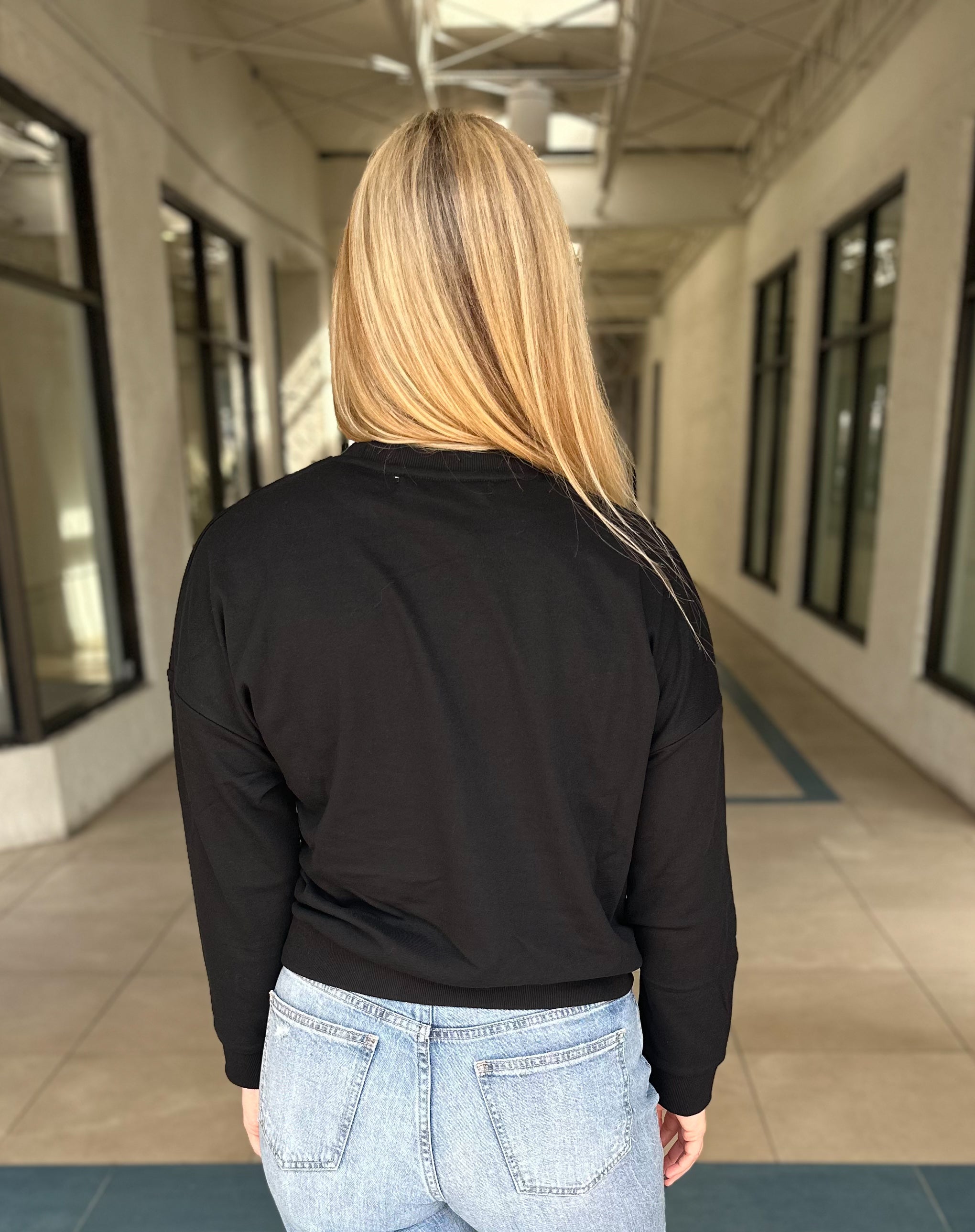 Sequin Jags Sweatshirt (Black)